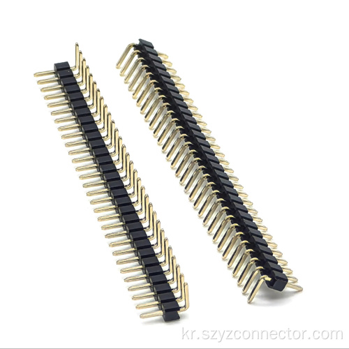 2.54mm 피치 핀 헤더 커넥터 단일 행 직각 SQ0.64mm H : 2.5mm 1*30p